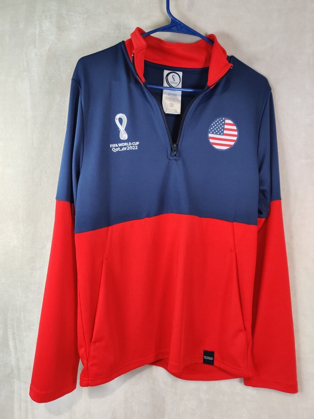 Fifa World Cup 2022 Quarter Zip Pullover Jacket Size Small United States